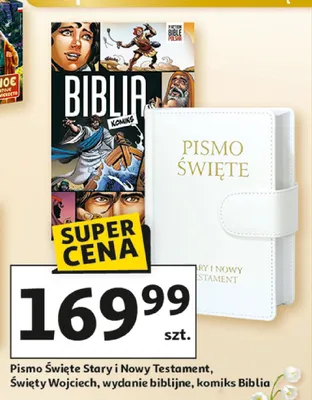 Pismo Święte Stary i Nowy Testament wydanie biblijne Święty Wojciech promocja w Auchan