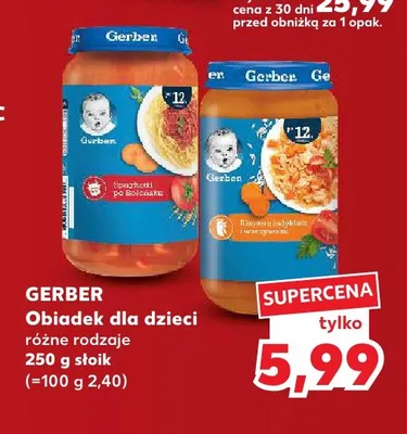 Obiadek dla dzieci Gerber Spaghetti po bolońsku promocja w Kaufland