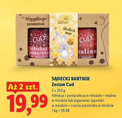 Zestaw 2 Cud hibiskus i pomarańcza w miodzie + malina w miodzie lub pomarańcza i papryka w miodzie + czarna porzeczka w miodzie promocja w Lidl