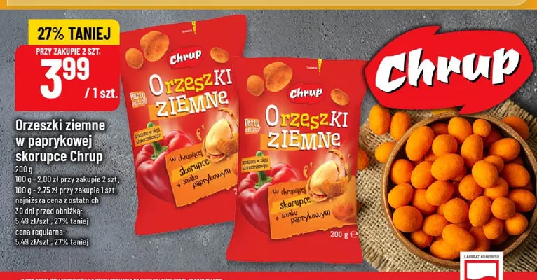 Orzeszki ziemne w paprykowej skorupce Chrup promocja w POLOmarket