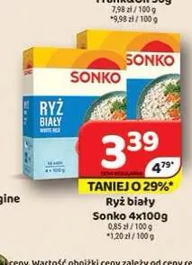 Ryż biały Sonko 4-pak 100 g promocja w Delfin