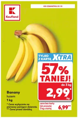 Banany luzem promocja w Kaufland