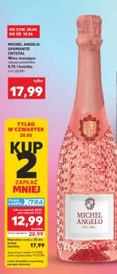 Wino musujące różowe półsłodkie Michel Angelo Spumante Crystal promocja w Kaufland