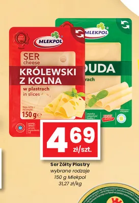 Ser żółty w plastrach Gouda Mlekpol promocja w emma MARKET
