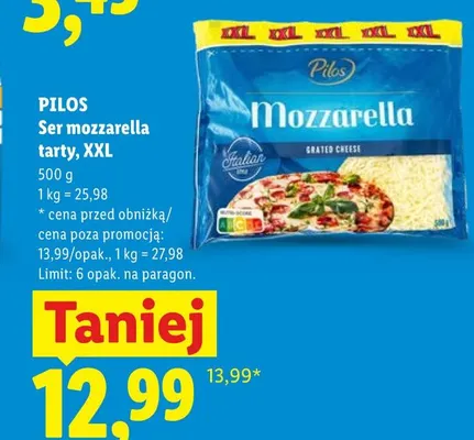 Ser mozzarella tarty XXL Pilos promocja w Lidl