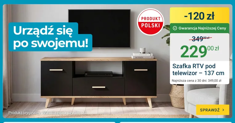 Szafka RTV pod telewizor promocja w ERLI