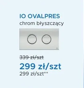 Przycisk spłukujący IO OVALPRESS chrom błyszczący promocja w Blu Salony Łazienek