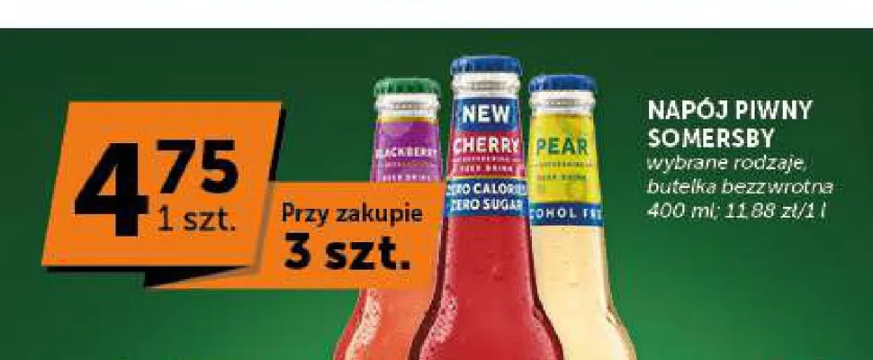 Piwo bezalkoholowe Napój piwny bezalkoholowy Somersby Pear promocja w Euro Sklep