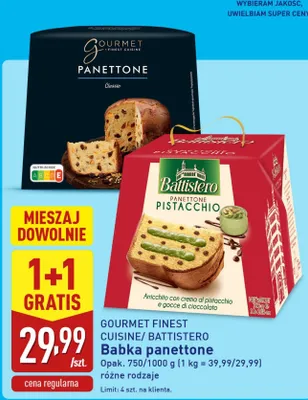 Babka panettone Gourmet Finest Cuisine Classic promocja w Aldi