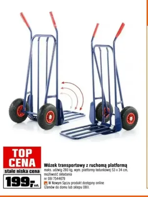 Wózek transportowy z ruchomą platformą promocja w OBI