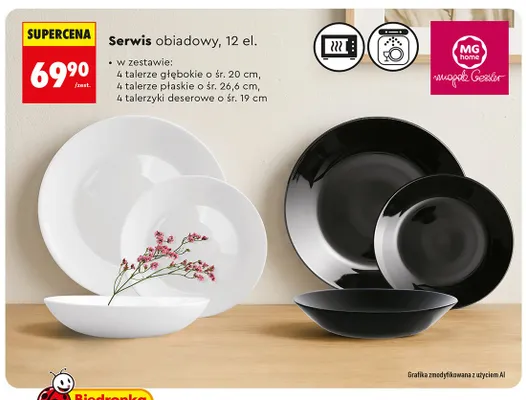 Serwis obiadowy MG Home 12-elementowy promocja w Biedronka