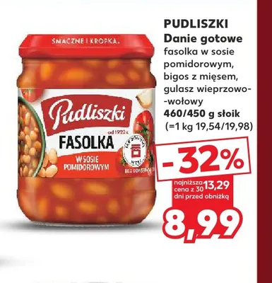 Danie gotowe gulasz wieprzowo-wołowy Pudliszki promocja w Kaufland