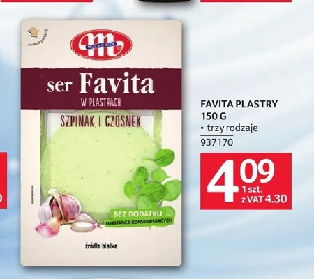 Ser Favita Mlekovita w plastrach promocja w Selgros