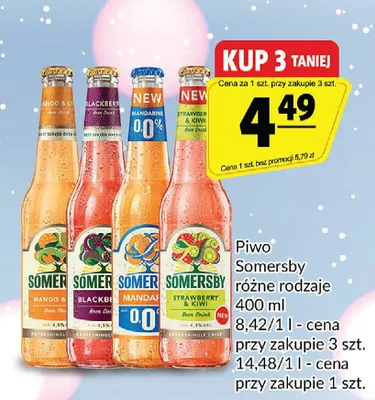 Piwo Somersby różne rodzaje 400 ml promocja w Prim Market