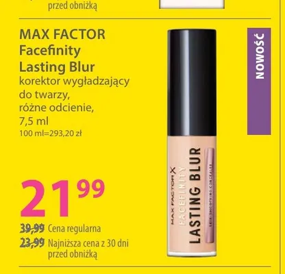 Korektor wygładzający do twarzy Facefinity Lasting Blur Max Factor promocja w Hebe