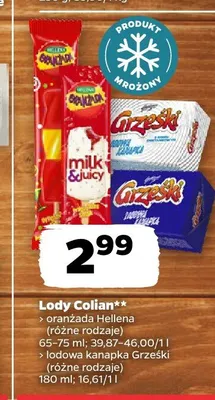 Lody Colian lodowa kanapka Grześki promocja w Netto