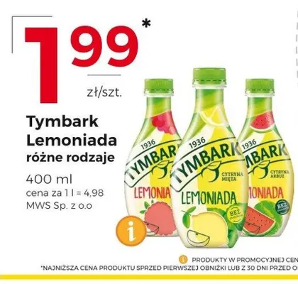 Lemoniada Tymbark Cytryna Arbuz promocja w Frac