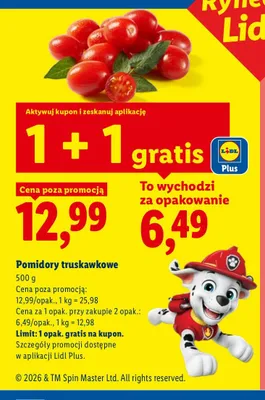 Pomidory truskawkowe promocja w Lidl