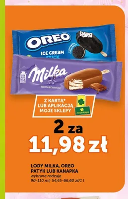 Lody Milka patyk lub kanapka promocja w Euro Sklep