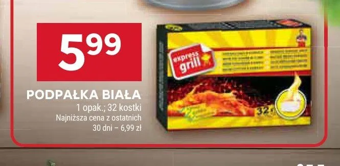 Podpałka biała Express Grill promocja w Stokrotka