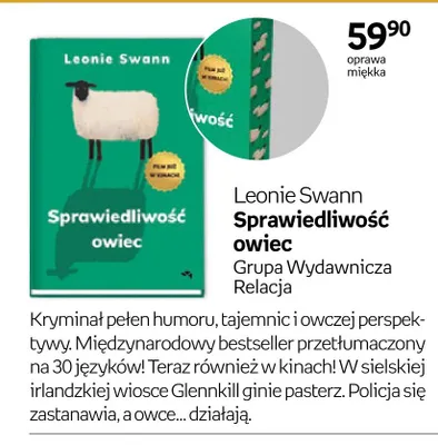 Książka Sprawiedliwość owiec Leonie Swann oprawa miękka promocja w Empik