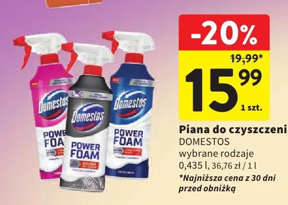 Piana do czyszczenia Domestos Power Foam promocja w Intermarche