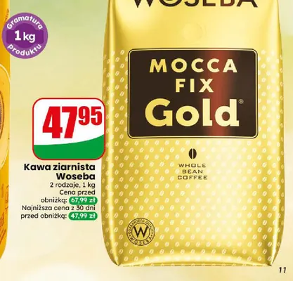Kawa ziarnista Woseba promocja w Dino
