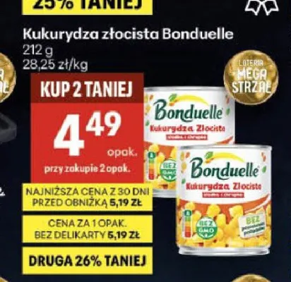 Kukurydza złocista Bonduelle promocja w Delikatesy Centrum
