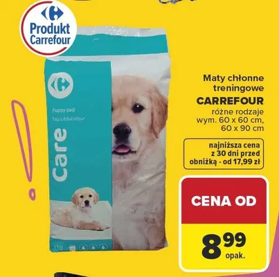 Maty chłonne treningowe Carrefour różne rozmiary promocja w Carrefour