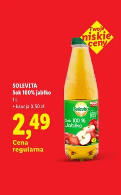 Sok 100% jabłko Solevita promocja w Lidl
