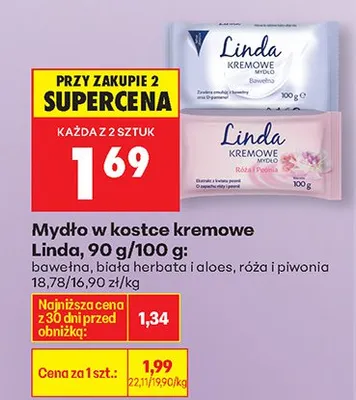 Mydło w kostce kremowe białą herbatą i aloes promocja w Biedronka