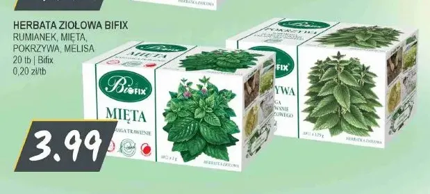 Herbata ziołowa rumianek Bifix promocja w Słoneczko
