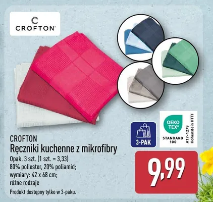 Ręczniki kuchenne z mikrofibry promocja w Aldi