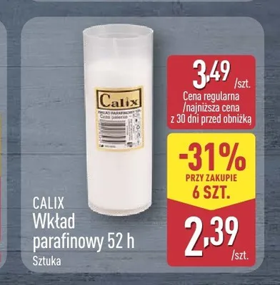 Wkład parafinowy Calix 52 h promocja w Aldi