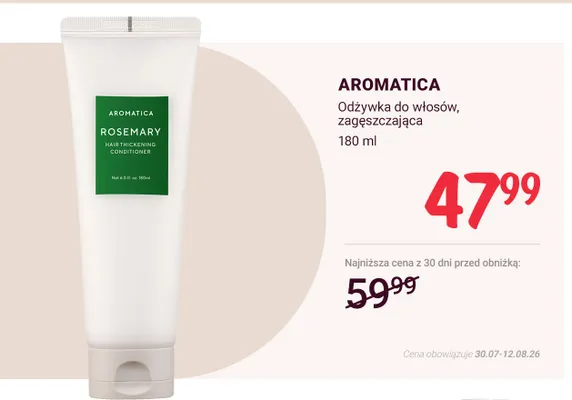 Odżywka do włosów zagęszczająca Aromatica Rosemary promocja w Rossmann