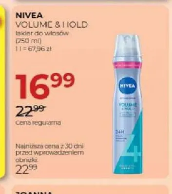 Lakier do włosów Nivea Volume & Hold promocja w Drogerie Jawa