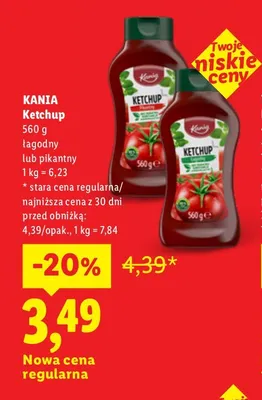 Ketchup pikantny Kania promocja w Lidl