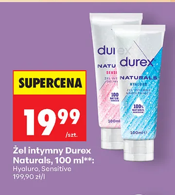 Żel intymny Durex Naturals Hyaluro promocja w Biedronka