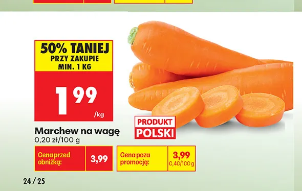 Marchew polska promocja w Biedronka