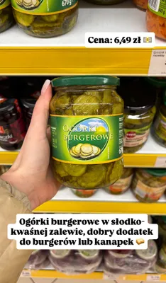 Ogórki burgerowe w słodko-kwaśnej zalewie promocja w Dino