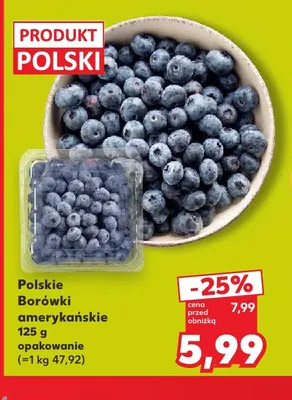 Borówki amerykańskie polskie promocja w Kaufland