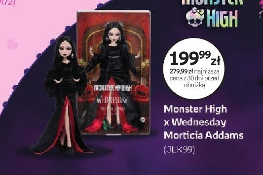 Lalka Monster High x Wednesday Morticia Addams promocja w Empik