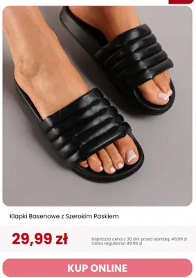 Klapki basenowe z szerokim paskiem Renee promocja w Renee