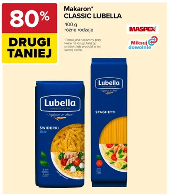 Makaron Classic świderki Lubella promocja w Carrefour