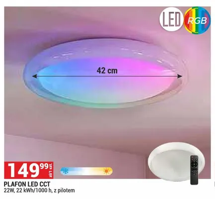 Plafon LED Cct z pilotem promocja w Merkury Market