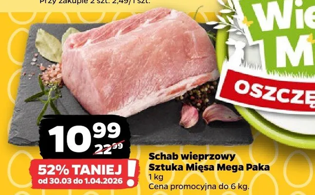 Schab wieprzowy sztuka Mega Paka promocja w Netto