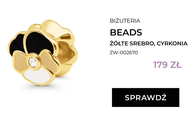 Zawieszka beads Briju żółte srebro cyrkonia ZW-002670 promocja w Briju