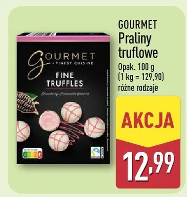 Praliny truflowe różne rodzaje promocja w Aldi