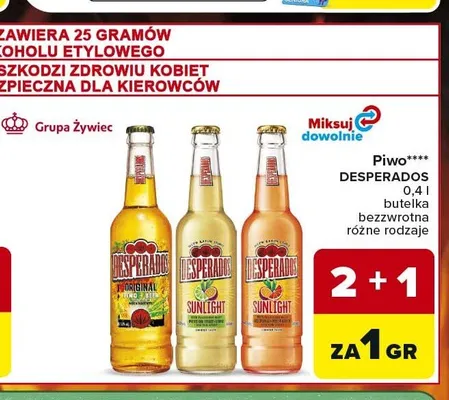 Piwo smakowe Desperados Sunlit promocja w Carrefour Market