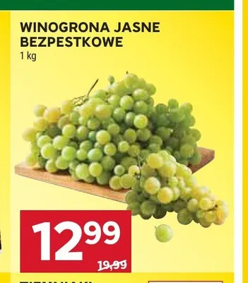 Winogrona jasne bezpestkowe promocja w Stokrotka